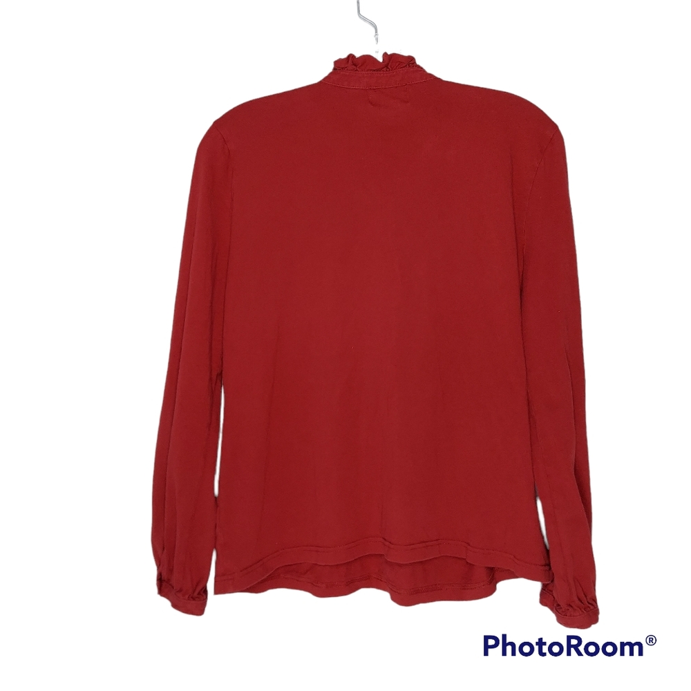Red Chaps Classic Ruffle Blouse - Picture 6 of 8